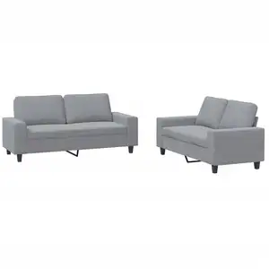 vidaXL Ensemble de canapés 2 pcs gris clair tissu