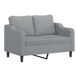 vidaXL Ensemble de canapés 3 pcs avec coussins Gris clair Tissu pas cher