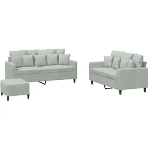 vidaXL Ensemble de canapés 3 pcs avec coussins Gris clair Velours