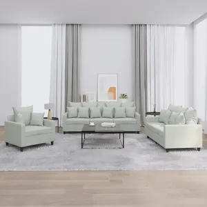 Comparateur de prix : vidaXL Ensemble de canapés 3 pcs avec coussins Gris clair Velours
