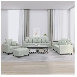 vidaXL Ensemble de canapés 4 pcs avec coussins Gris clair Velours pas cher