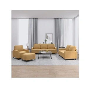 vidaXL Ensemble de canapés 4 pcs avec coussins Marron Velours pas cher