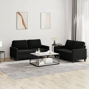 vidaXL Ensemble de canapés 2 pcs avec coussins Noir Velours pas cher