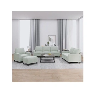 vidaXL Ensemble de canapés 4 pcs avec coussins Gris clair Velours pas cher