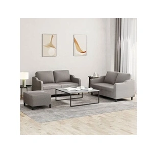vidaXL Ensemble de canapés 3 pcs avec coussins Taupe Tissu pas cher