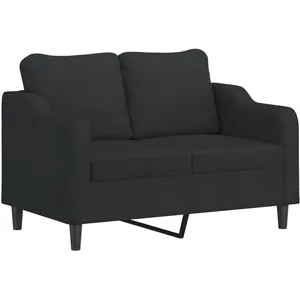 vidaXL Ensemble de canapés 2 pcs avec coussins noir tissu pas cher