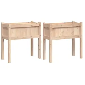 vidaXL Jardinières 2 pcs avec pieds bois de pin massif pas cher