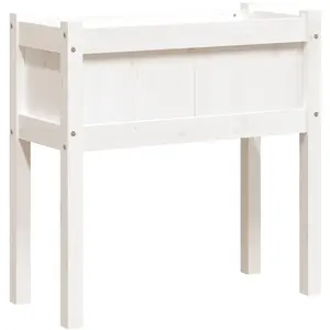 Comparateur de prix : vidaXL Jardinières avec pieds blanc 70x31x70 cm bois de pin massif