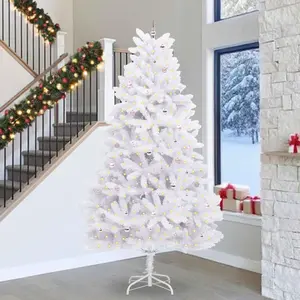 Prolenta Arbre de Noël blanc pliable, de qualité supérieure, en PVC et... pas cher