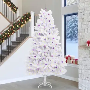 Prolenta Arbre de Noël blanc pliable, de qualité supérieure, en PVC et... pas cher