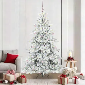 Arbre de Noël blanc pliable, de qualité supérieure, en PVC et en acier, hauteur 210 cm