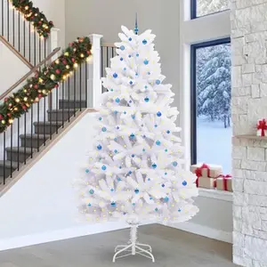 Prolenta Arbre de Noël blanc pliable, de qualité supérieure, en PVC et... pas cher