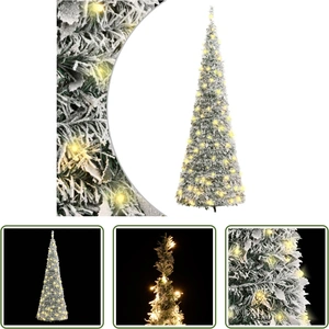 The Living Store Sapin de Noël Pop-Up Artificiel enneigé 100 LED 150 c... pas cher