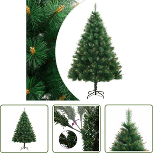The Living Store Arbre de Noël artificiel pliable avec support 210 cm pas cher