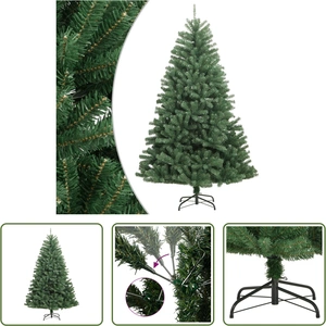 The Living Store Arbre de Noël artificiel pliable avec support Vert 15... pas cher