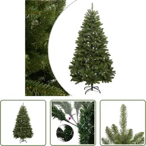 The Living Store Arbre de Noël artificiel pliable avec support Vert 24... pas cher