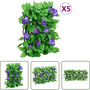The Living Store - Treillis de lierre artificiel extensible 5 pcs vert...