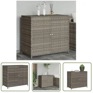 The Living Store Armoire de jardin Gris 83x45x76 cm Poly rotin pas cher