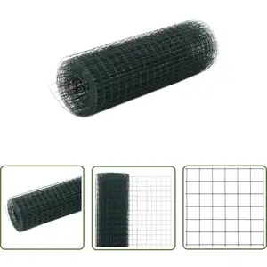 Grillage acier avec revêtement en pvc 10x0,5 m vert - Clôture Jardin - Grillage Agricole - Clôture Rigide - Protection Terrain - Volière - The Living