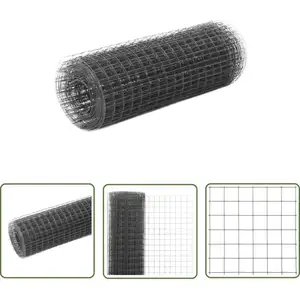 Grillage acier avec revêtement en pvc 10x0,5 m gris - Clôture - Grilla... pas cher