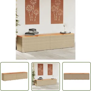 The Living Store - Boîte de rangement de jardin beige résine tressée b...