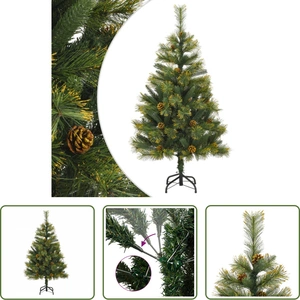 The Living Store Arbre de Noël artificiel pliable avec cônes 120 cm pas cher