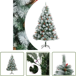 The Living Store Arbre de Noël artificiel pliable avec cônes et baies ... pas cher