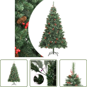 The Living Store Arbre de Noël artificiel pliable avec cônes et baies ... pas cher