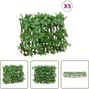 The Living Store - Treillis de lierre artificiel extensible 5 pcs vert...