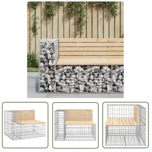 The Living Store - Banc de jardin design gabion 92x71x65,5 cm bois mas...Vendu parkaufland