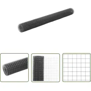 Grillage acier avec revêtement en pvc 25x1,5 m gris - Clôture Jardin - Grillage Agricole - Clôture Rigide - Protection Terrain - Volière - The Living pas cher