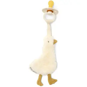 Doudou attache-tétine en gaze de coton Oie pas cher