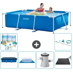 Intex Frame Pool Piscine à cadre rectangulaire - Comprend des accessoires CB97Vendu parrue-du-commerce