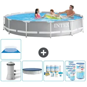 Piscine ronde à cadre prisme Intex 366 x 76 cm - Grise - Comprend des ...Vendu parrue-du-commerce