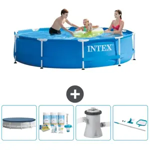Piscine Intex Cadre Rond - 305 x 76 cm - Bleue - Incluse Accessoire CB7 - BlueVendu parrue-du-commerce