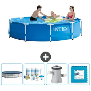 Intex Rond Frame Zwembad - 305 x 76 cm - Blauw - Inclusief Afdekzeil -...Vendu parrue-du-commerce