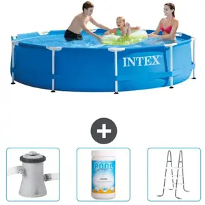 Intex - Piscine Cadre Rond - 305 x 76 cm - Bleue - Incluse Accessoire CB84 - BlueVendu parrue-du-commerce