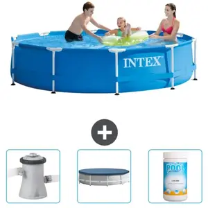 Intex Metal Frame Piscine à cadre ronde - Comprend des accessoires CB75