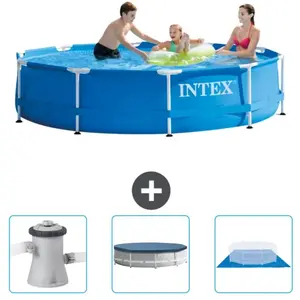 Intex - Piscine Cadre Rond - 305 x 76 cm - Bleue - Incluse Accessoire CB76 - BlueVendu parrue-du-commerce