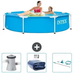 Intex - Piscine Cadre Rond - 244 x 51 cm - Bleue - Incluse Accessoire CB78 - BlueVendu parrue-du-commerce