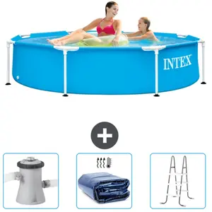 Intex - Piscine Cadre Rond - 244 x 51 cm - Bleue - Incluse Accessoire CB83 - BlueVendu parrue-du-commerce