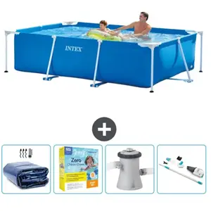 Intex Frame Pool Piscine à cadre rectangulaire - Comprend des accessoires CB12