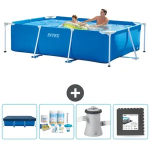 Piscine à cadre rectangulaire - Comprend des accessoires CB3 pas cher