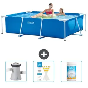Intex Piscine Cadre Rectangulaire - 220 x 150 x 60 cm - Bleue