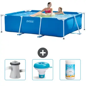 Piscine à cadre rectangulaire - Comprend des accessoires CB77 pas cher