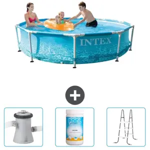 Intex Metal Frame Piscine à cadre ronde - Comprend des accessoires CB84 pas cher
