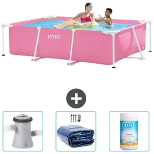 Intex Rechthoekig Frame Zwembad - 220 x 150 x 60 cm - Roze - Inclusief...Vendu parrue-du-commerce