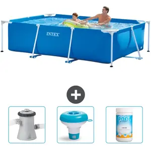 Intex Rechthoekig Frame Zwembad - 260 x 160 x 65 cm - Blauw - Inclusie...