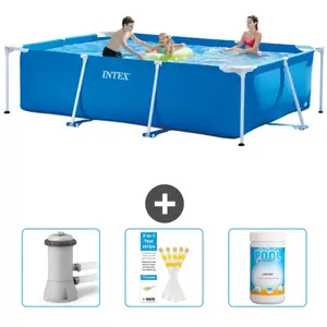 Intex Frame Pool Piscine à cadre rectangulaire - Comprend des accessoires CB73