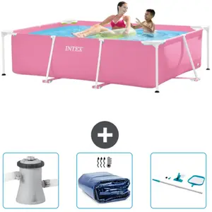 Intex Rechthoekig Frame Zwembad - 220 x 150 x 60 cm - Roze - Inclusief...Vendu parrue-du-commerce